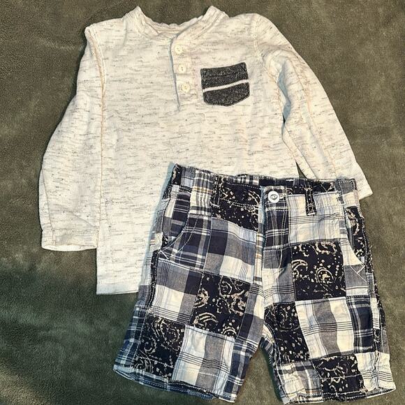 Bundle boys Cat & Jack long sleeve with Gap Shorts Sz 3T - Picture 1 of 3